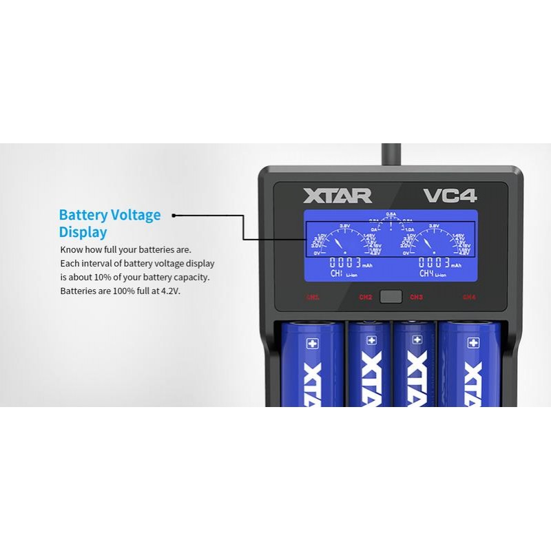 XTAR VC4 4 Bay Charger